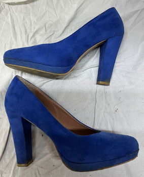 Pumps, blauw daim/leder, merk 2 bizzy, maat 38 - 1