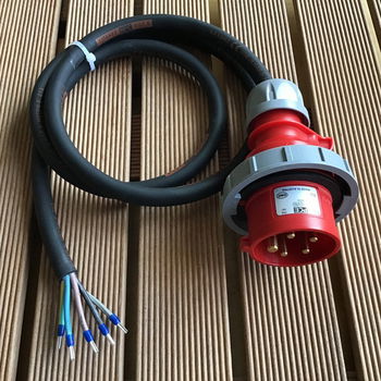 CEE 16A aansluitkabel 1,5 meter 5-polig 380V - 400V IP67 - 0