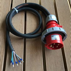 CEE 16A aansluitkabel 1,5 meter 5-polig 380V - 400V IP67