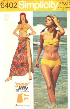 Simplicity badmode patronen cover - 1974 - overdruk