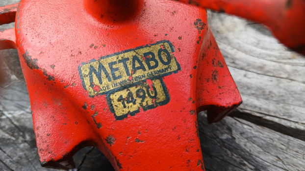Vintage Metabo gietijzeren slijpsteen - Western Germany - 1