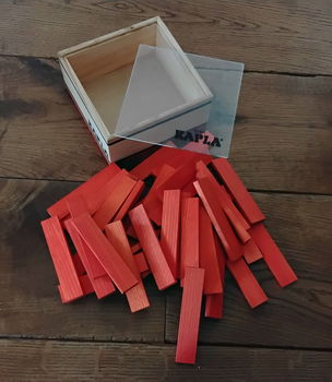 Houten doos met Kapla - oranje - 40 stuks - 1