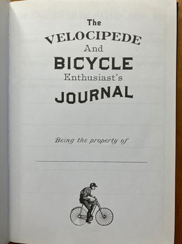 The velocipede and bicycle enthusiast's journal - 1