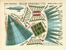 Italiaanse zeppelin - oude papieren bouwplaat