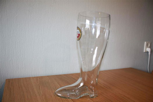Amstel bierglas in de vorm van een laars – met oud logo 33.6cm - 1