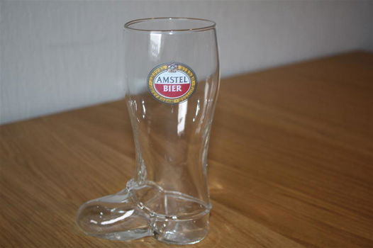 Klein Amstel bierglas-laarsje – met oud logo (16,6 cm) - 0
