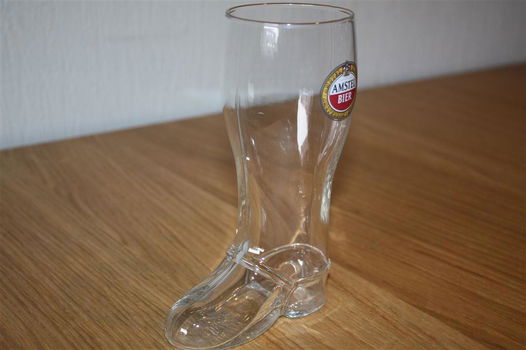 Klein Amstel bierglas-laarsje – met oud logo (16,6 cm) - 1