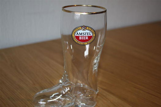 Amstel bierglas in laarsvorm – met oud logo (15,9 cm) - 0