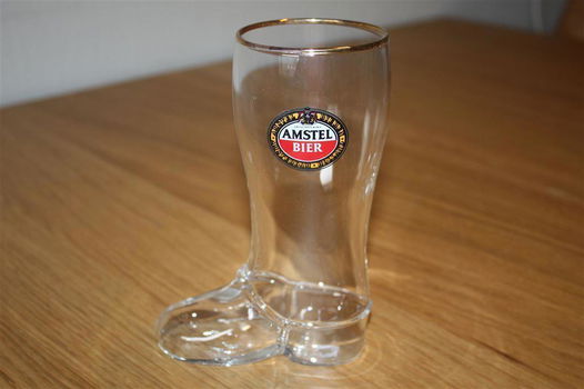 Kleine Amstel bierglas-laars – met misdruk logo (15,9 cm) - 0