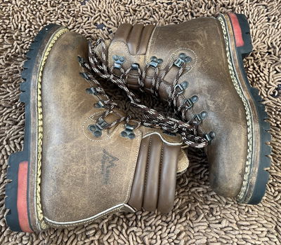 BERG-/ HIKING-/ MILITARY-/ WANDELSCHOENEN, bruin, maat 40/ US 7, monte-sport, vibram zool - 4