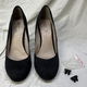 Pumps, zwart daim/leder, met reserve hielbeschermers, la strada, maat 39 - 0 - Thumbnail