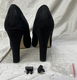Pumps, zwart daim/leder, met reserve hielbeschermers, la strada, maat 39 - 3 - Thumbnail