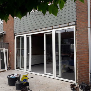 4-delige schuifpuien/ wit kunststof/ 5000 x 2100 - 6