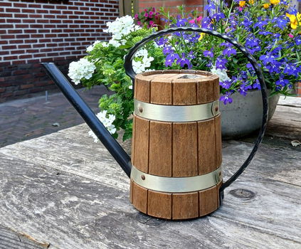 Retro - vintage - bloemengieter Emsa - houtlook - gieter - jaren 60 - 1