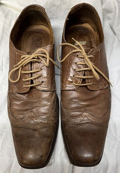 Geklede veterschoen, bruin leder, maat 44, merk scapa - 0