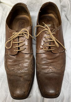 Geklede veterschoen, bruin leder, maat 44, merk scapa