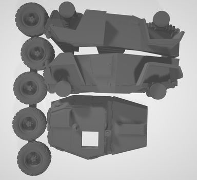 Britse Humber Scout pantserwagen - 3D-print in div. schalen - 2