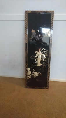 Te koop: Japans Houtsnijwerk (5delig) - Japans Houtsnijwerk (5delig) - 40 jr oud - zie foto's