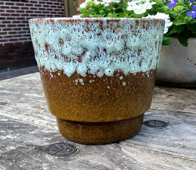 Vintage bloempot - fat lava - jaren 70 (+ mankementen) - 1