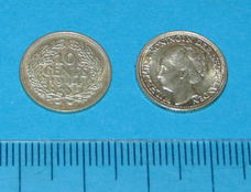 Nederland - dubbeltje 1944P - zilver