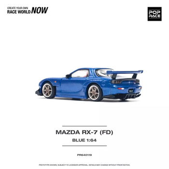 Mazda rx-7 (fd3s) re-amemiya widebody, metallic blue 1:64 Pop Race 097 - 1