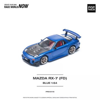 Mazda rx-7 (fd3s) re-amemiya widebody, metallic blue 1:64 Pop Race 097 - 2