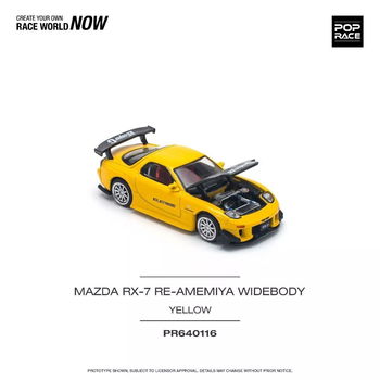 Mazda rx-7 (fd3s) re-amemiya widebody, yellow 1:64 Pop Race 098 - 3