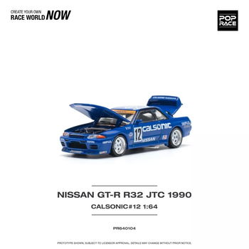 Nissan Skyline GT-R R32 JTC 1990 Calsonic #12 1:64 Pop Race 099 - 2