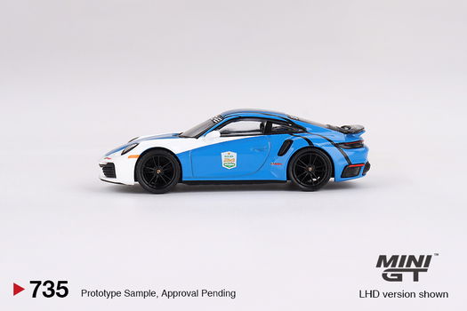 Mini GT 1/64 - Porsche 911 Turbo S Safety Car 2023 blauw Mgt204 - 2