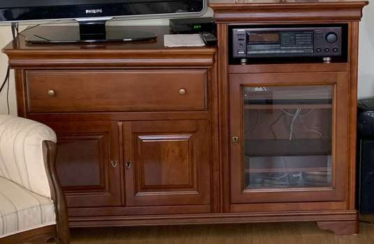 TV & Audio meubel - kersenhout & glas - 0