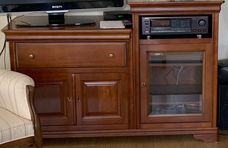 TV & Audio meubel - kersenhout & glas