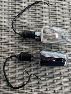 2 Knipperlichten chroom/transparant, universeel, E-keurmerk, geschikt voor motokeuring