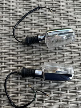 2 Knipperlichten chroom/transparant, universeel, E-keurmerk, geschikt voor motokeuring - 1