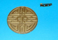 Feng Shui broche - bronskleur - 3D-print