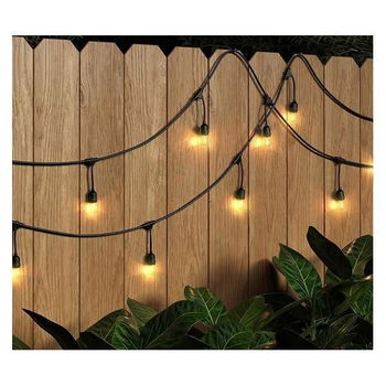 Mooie Solar lichtsnoer 15 LED filament lampen warm wit + USB oplaadbaar - 1