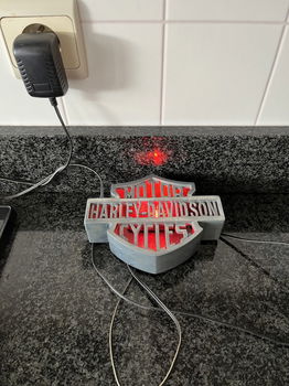Harley logo decoratief met lampje van aluminium, corp: 2010 - 1