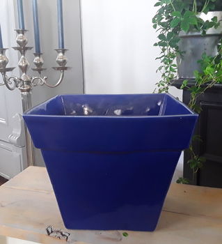 Grote bloempot - kobaltblauw - kobalt blauw (kleine mankementen) - 1