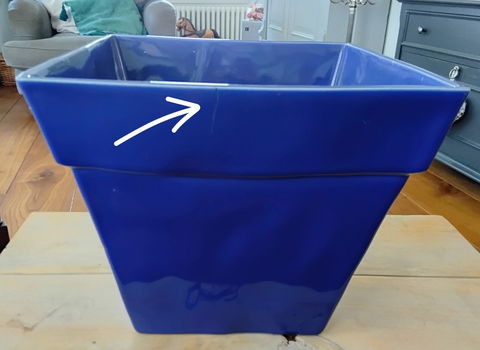 Grote bloempot - kobaltblauw - kobalt blauw (kleine mankementen) - 5