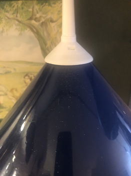 Prachtig Donkerblauw Frans Brocante Hang Lampje - 2