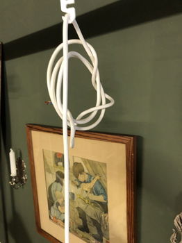 Prachtig Wit Emaille Hanglampje (NOS) Gebruiksklaar !! - 4
