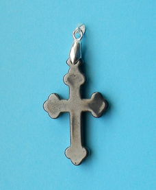 Hematiet kruisje hanger