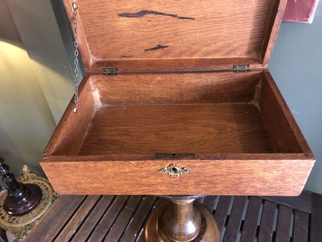 Prachtige mid-size eiken houten kistje. - 6