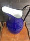 Grote Blauw Emaille Water of Bloemen Kan. - 2 - Thumbnail
