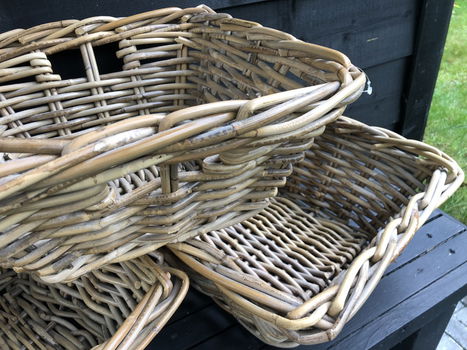Restpartij Laatste 3Dik Rieten Brocante Grote (brood) Manden - 5