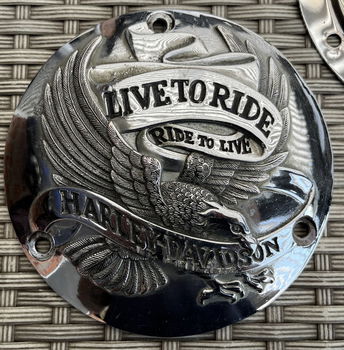 Harley live to ride, ride to live shovel & EVO inspectiecovers, point covers & tank doors cover. - 3