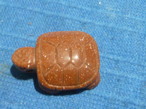 Hanger schildpad van goudsteen - 2