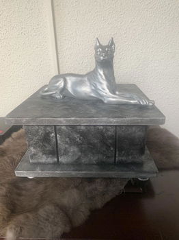 Urnenkistje van hout voor hond 25x25x13 cm hoog - 4