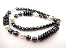 Mooi collier, hematiet met parels