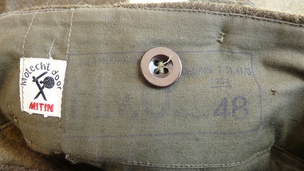 Broek, Gevechts, Uniform VT (Veld Tenue), M37, KL, maat: 48, 1954.(Nr.4) - 7