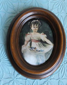 Miniatuur Victoriaans zijden lijstje